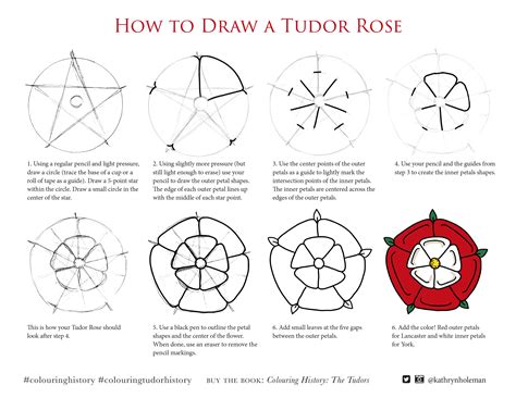 how to draw the tudor rose